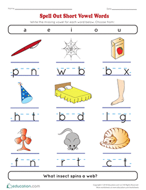 Spell Out Short Vowel Words