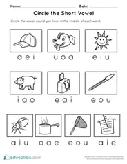 Circle the Short Vowel