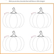 Curved Lines: Trace the Pumpkins