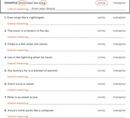 Mixed Practice: Similes and Metaphors #1