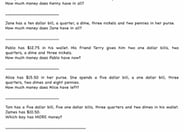 Money Word Problems #1