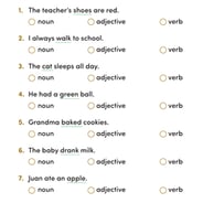 Parts of Speech Quiz