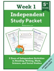 Fifth Grade Independent Study Packet - Week 1