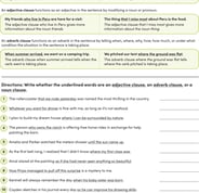 Adjective, Adverb, and Noun Clauses #1