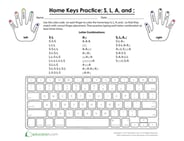 Home Keys Practice: S, L, A, and ;