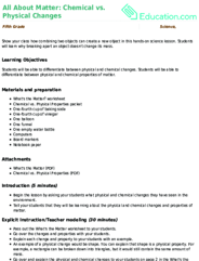 All About Matter: Chemical vs. Physical Changes