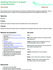 Reading Fluently to Support Comprehension