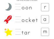 Write the Missing Letter: In the Sky