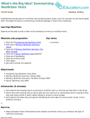 What's the Big Idea? Summarizing Nonfiction Texts